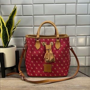 Dooney & Bourke Red and Tan Crossbody Bag